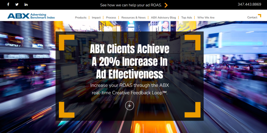 Advertising Benchmark Index Screenshot