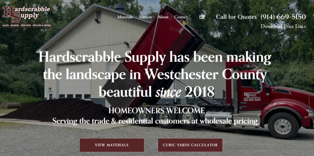 Hardscrabble Supply Website Screenshot